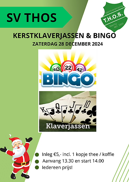 Kerstklaverjassen & Bingo - Sportvereniging THOS Beerta